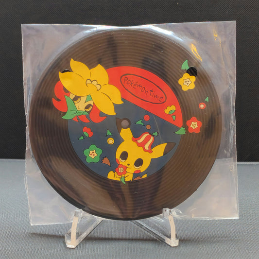 Pokemon Time Vinyl Record Rubber Coaster - Pikachu & Gossifleur